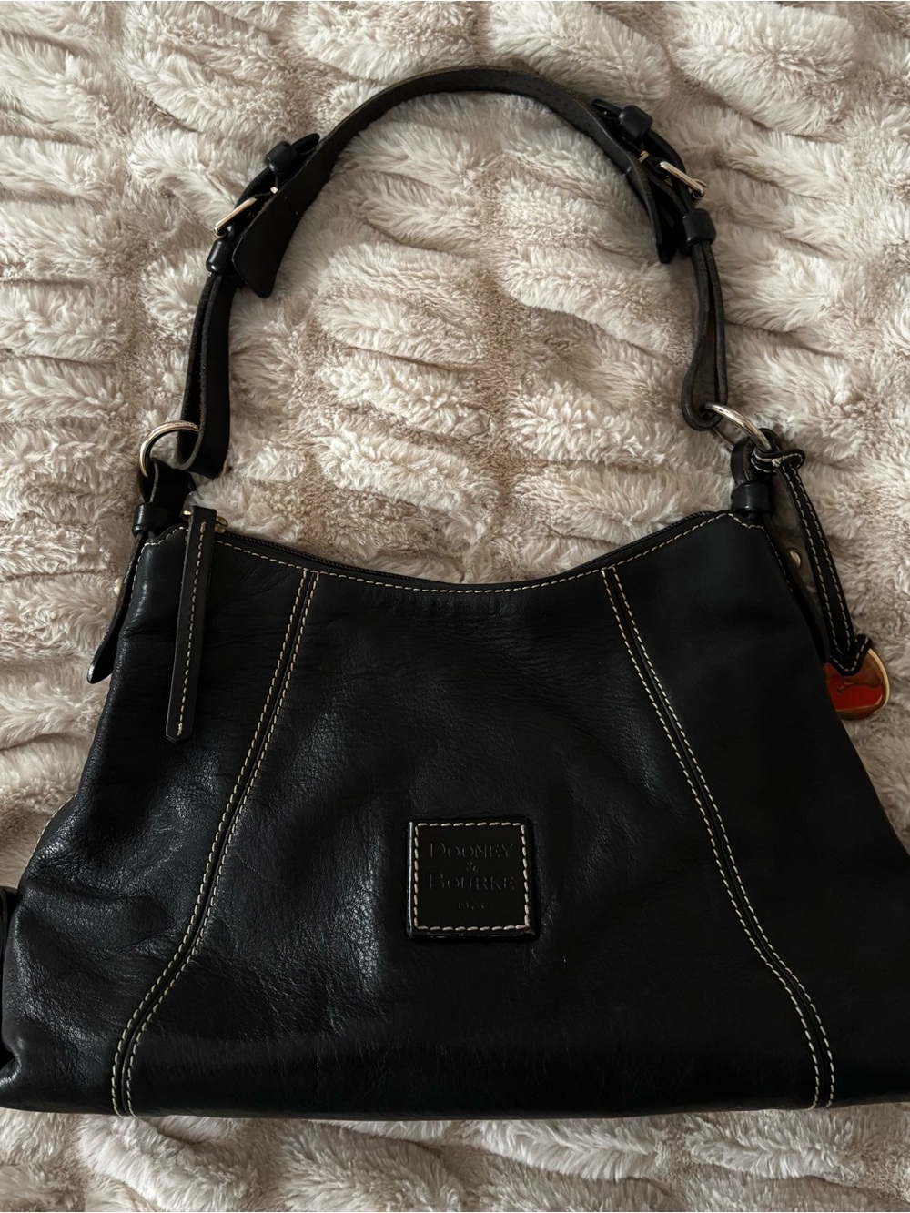 Vintage Dooney & Bourke Black Leather Shoulder Bag